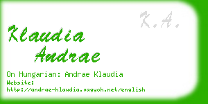 klaudia andrae business card